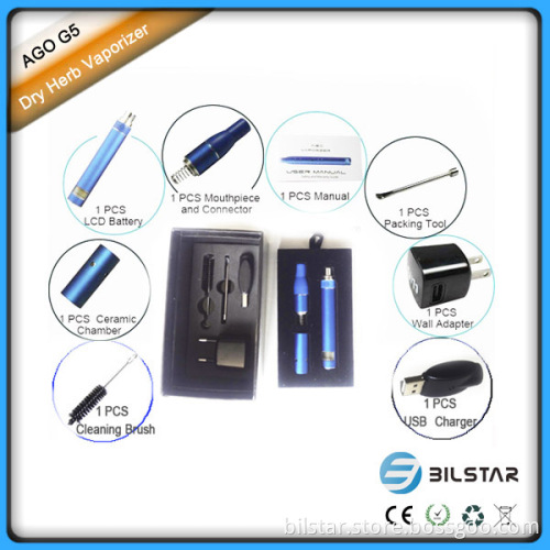 Ago G5 Dry Herb Vaporizer & LCD Display & E-Cigarette